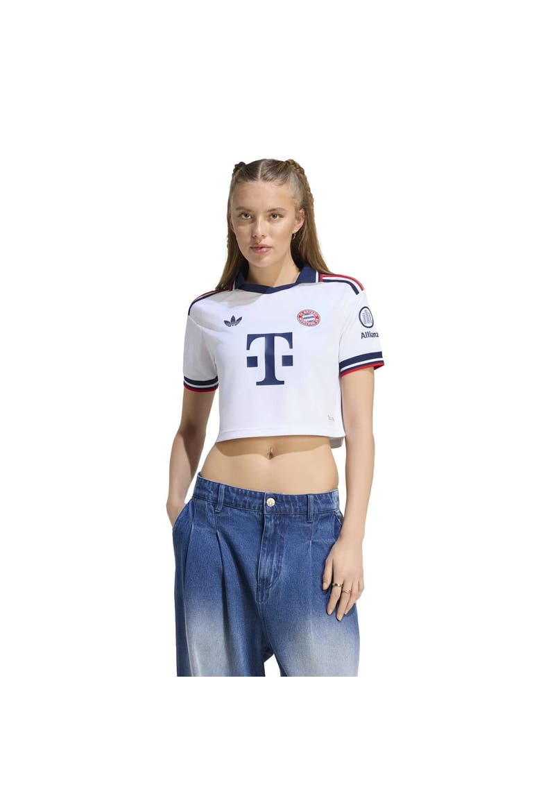 Women's adidas White Bayern Munich 2026/27 Away Cropped Replica Jersey, Main, color, White