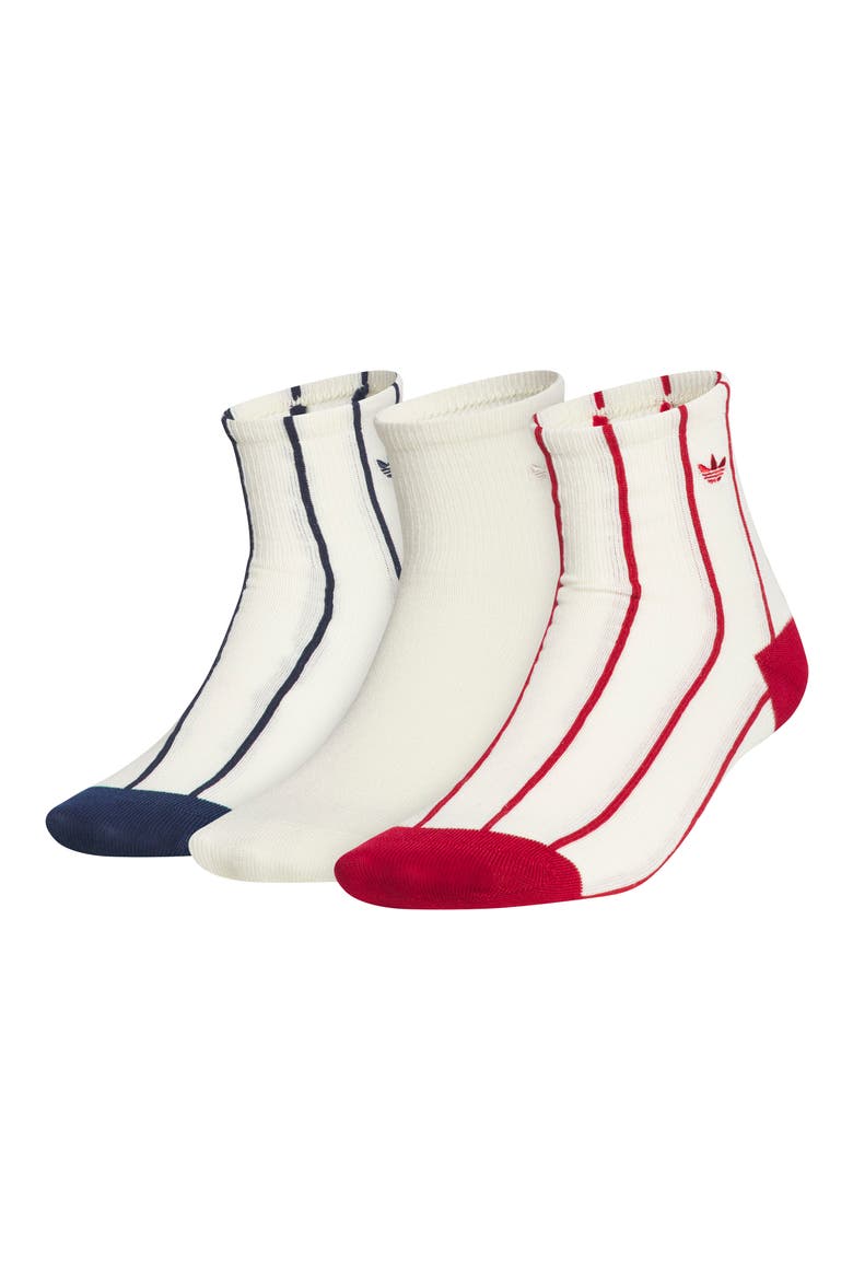 Originals Pack of 3 Quarter Socks, Main, color, VANILLA YELLOW/ INDIGO/ RED