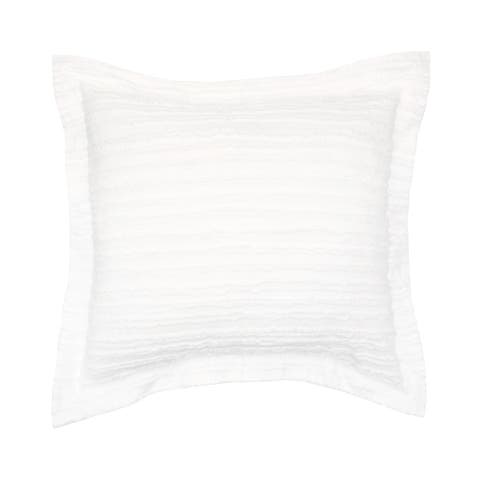 26" x 26" 26 x 26 Eyelashes White Cotton Euro Sham - Machine Washable