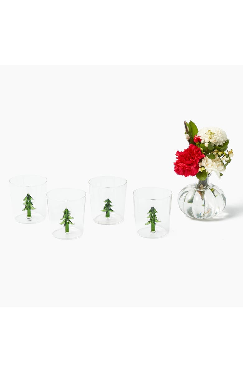 Mrs. Alice Christmas Tree Glasses, Alternate, color, Green
