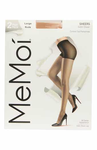 MeMoi Satin Sheer Control Top Pantyhose