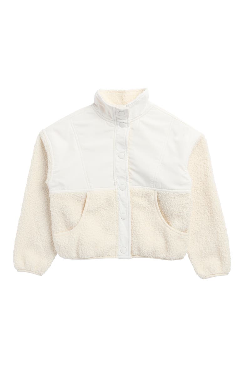 Kids' Mixed Media Jacket, Main, color, WHITE DOVE