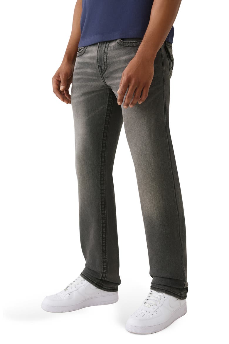Ricky Stud T-Flap Straight Leg Jeans, Alternate, color, GREY SMORES