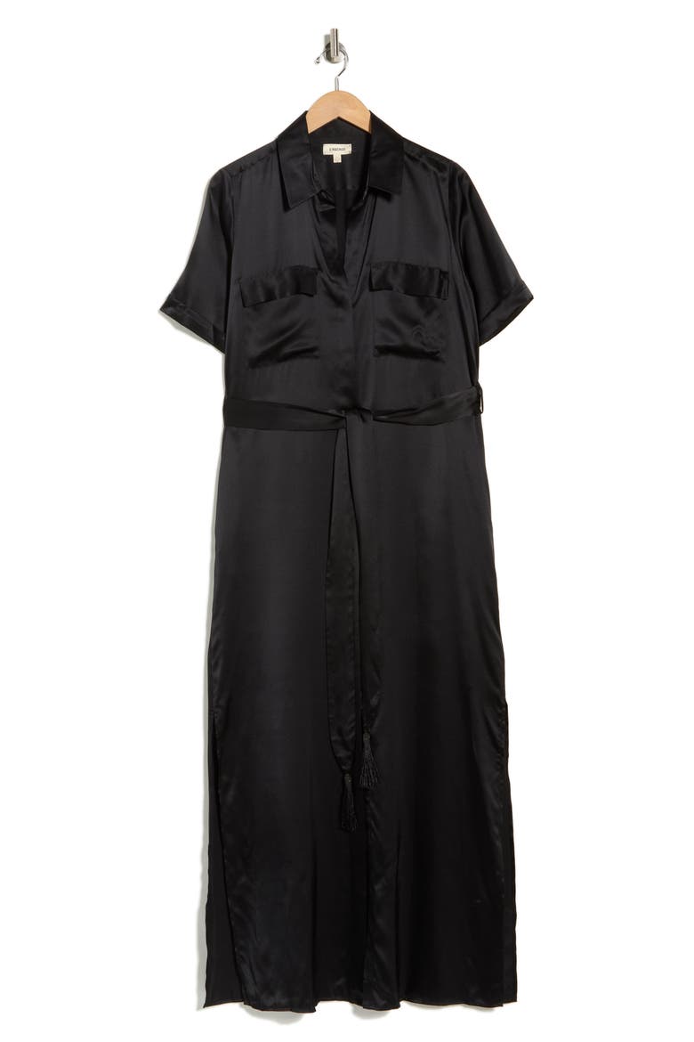 Klement Silk Shirtdress, Alternate, color, BLACK