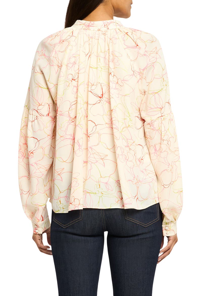 Malva Floral Split Neck Top, Alternate, color, CREAM MULTI