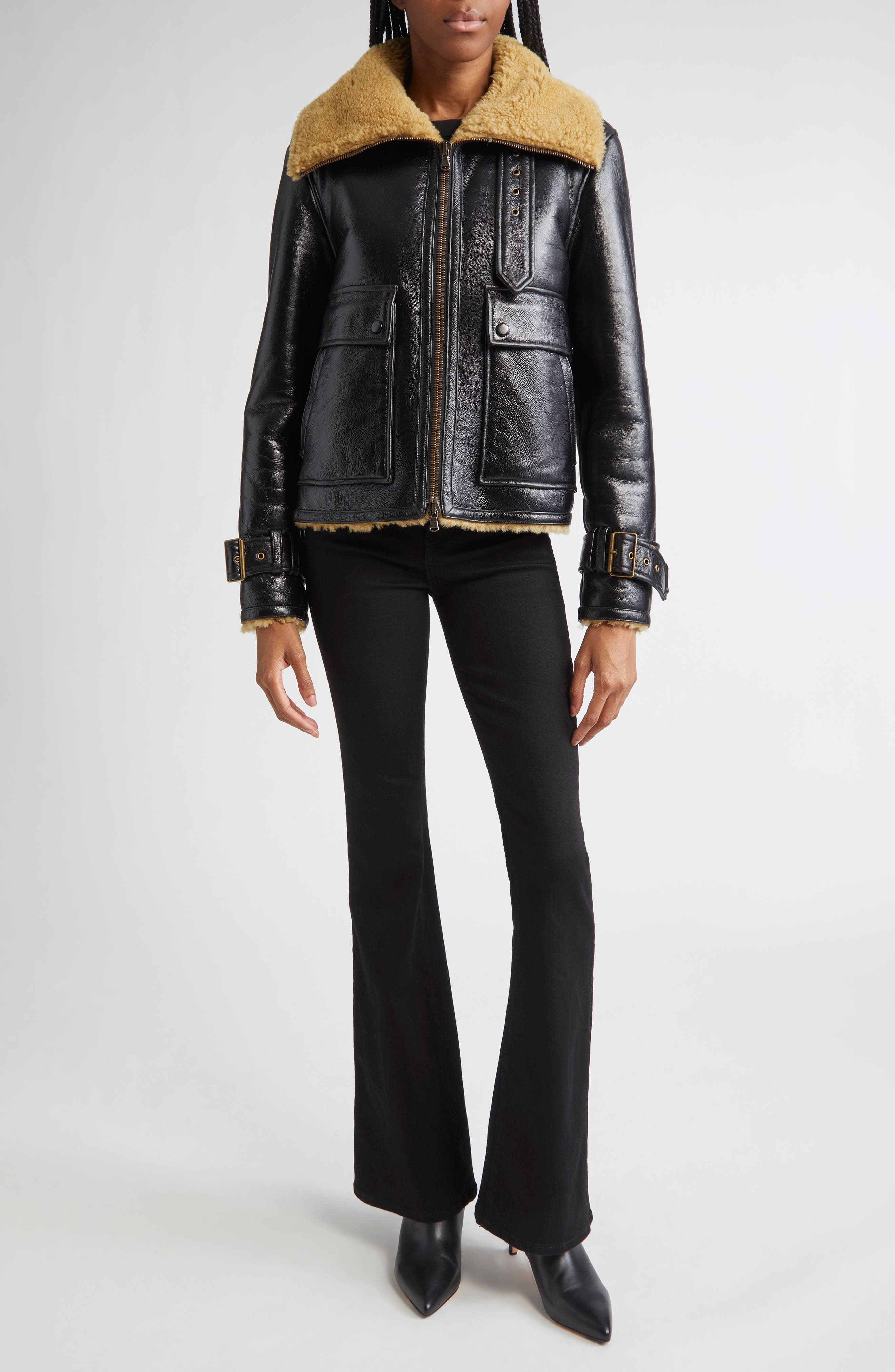 Veronica Beard Danika Genuine Shearling Jacket (Women) | Nordstromrack