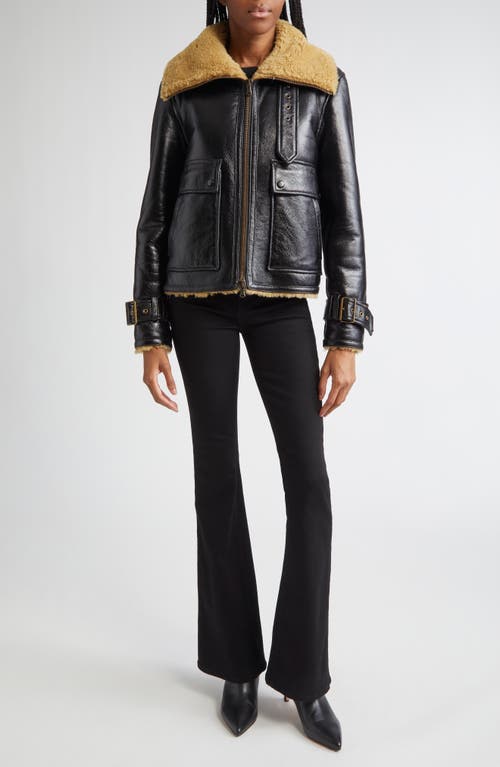 Veronica Beard Danika Genuine Shearling Jacket In Black