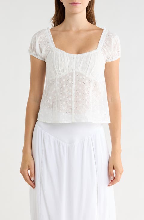 Eyelet Off Shoulder Top