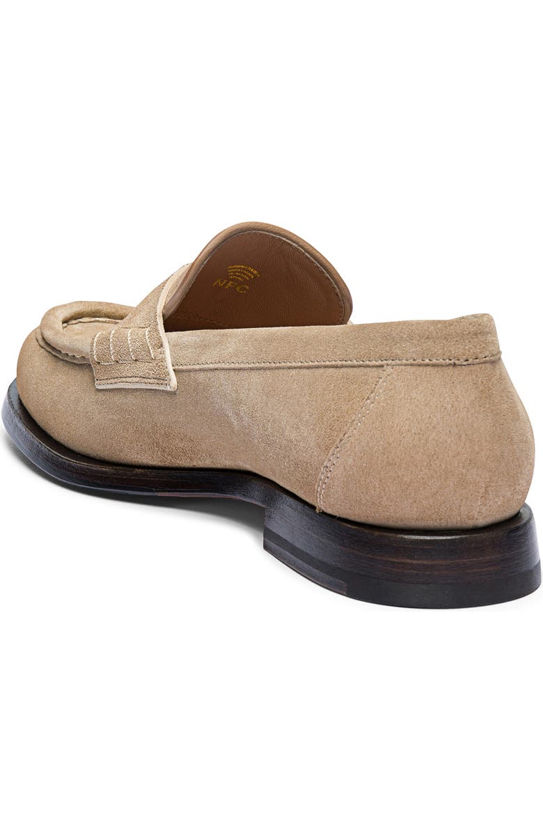 Santoni Women's Suede Penny Loafer, Alternate, color, Natural