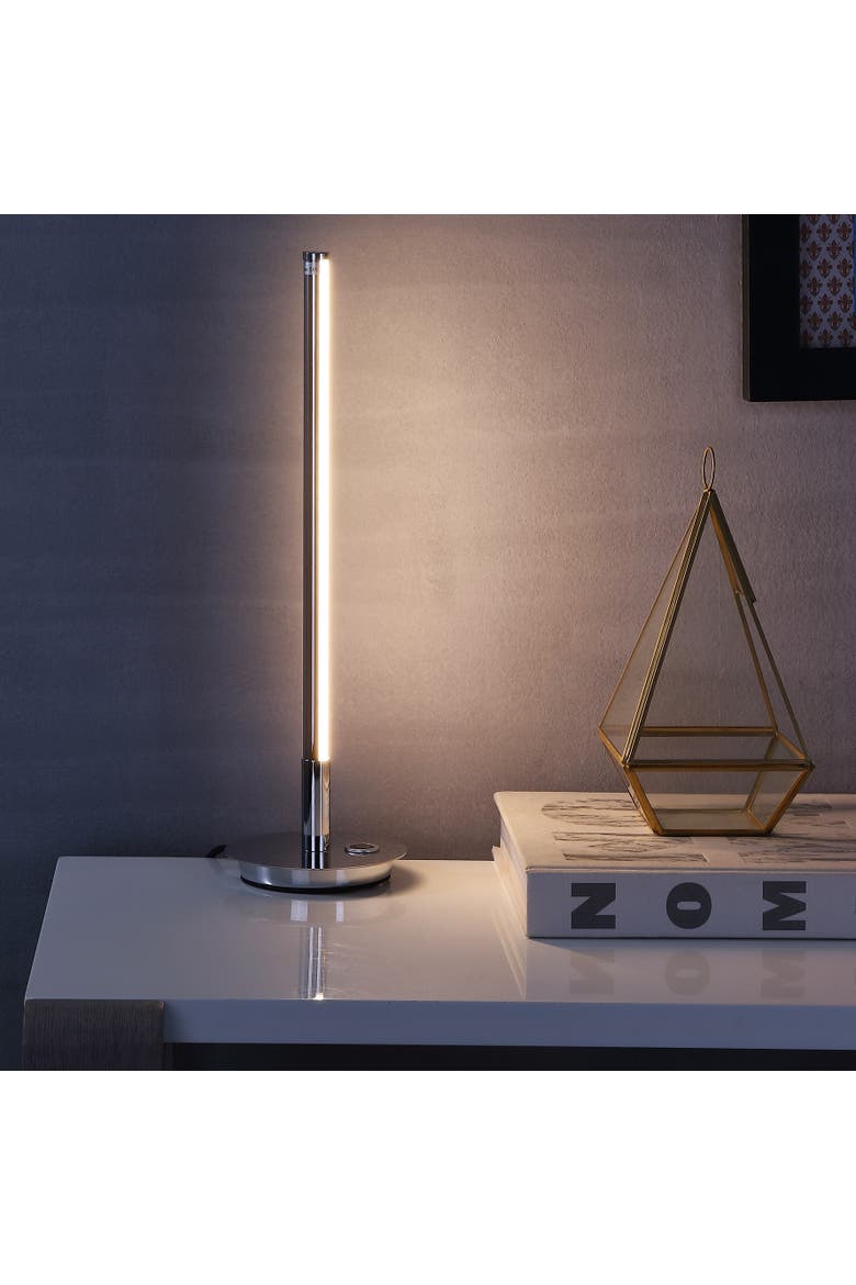 Keira LED Integrated Table Lamp, Alternate, color, Chrome