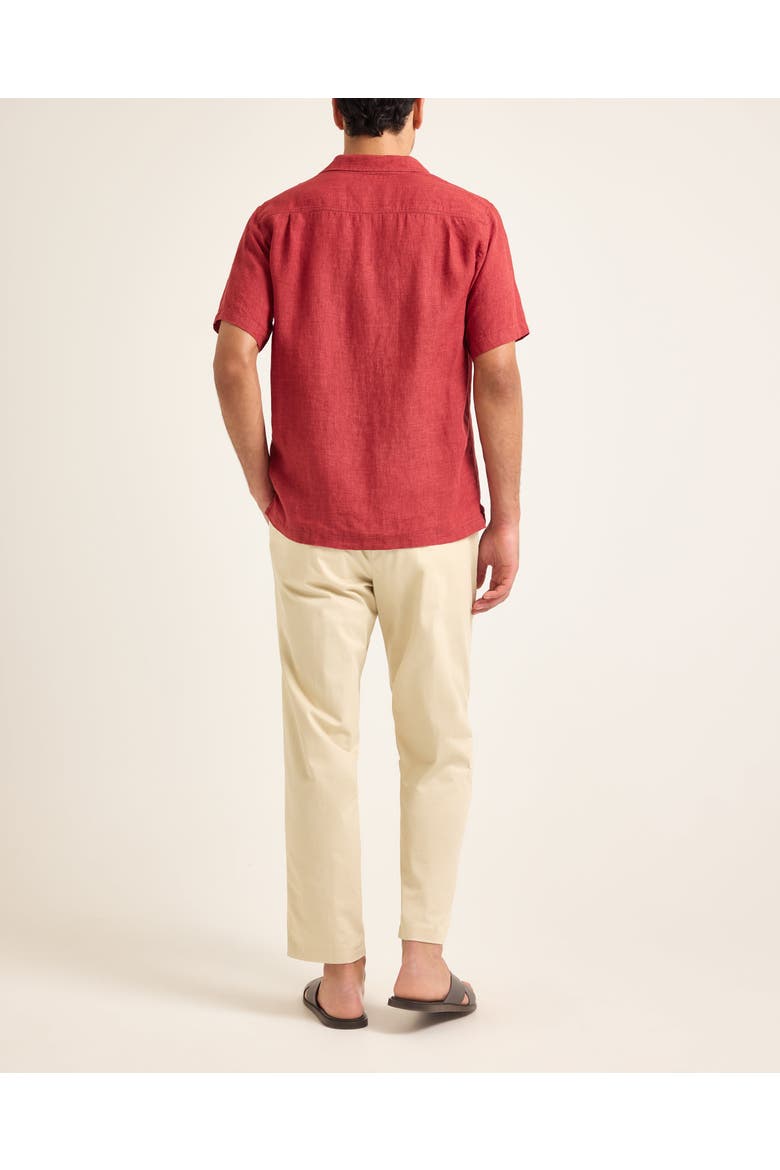 Maitan Lino Relaxed-Fit Shirt, Alternate, color, Dark Ruby