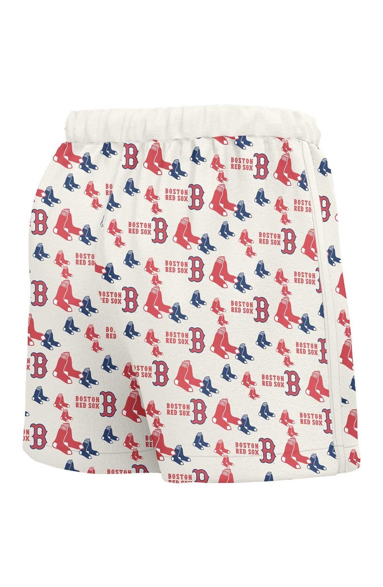 LUSSO Women's Lusso  White Boston Red Sox Marge Shorts, Alternate, color, White