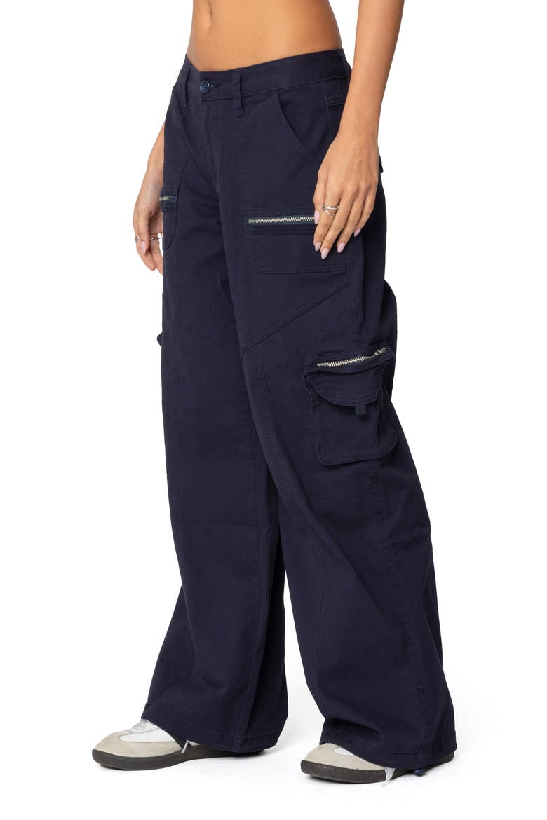 Kimmie Wide Leg Cargo Pants, Alternate, color, NAVY