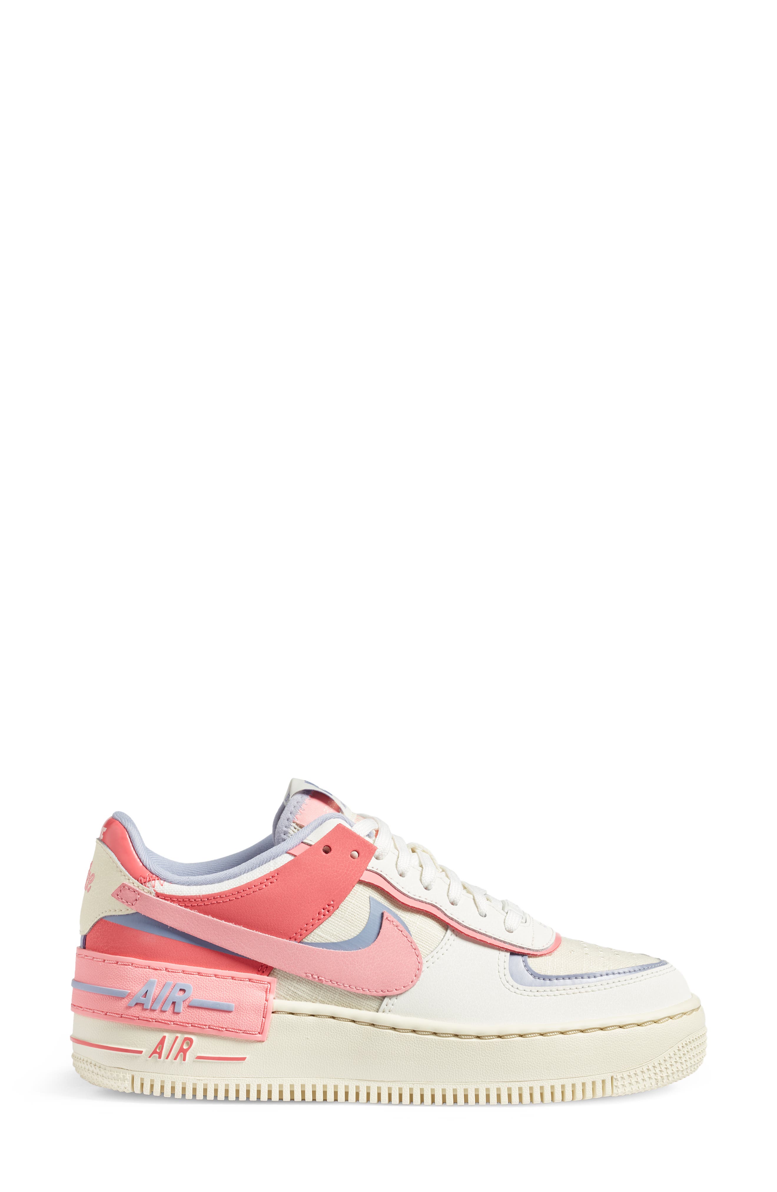 Air Force 1 Shadow Sneaker, Alternate, color, SAIL/ CORAL/ INDIGO HAZE