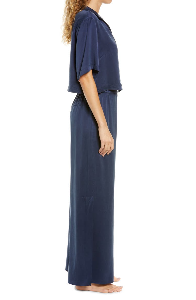 Lunya Washable High Waist Silk Pajamas, Alternate, color, Deep Blue