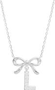 ATHRA LUXE Cubic Zirconia Bow Initial Pendant Necklace