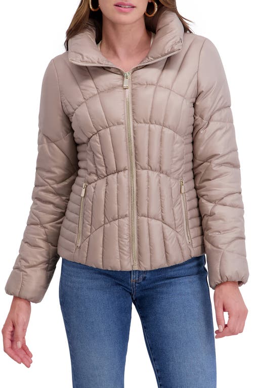 Kensie Hooded Puffer Jacket in Champagne  product