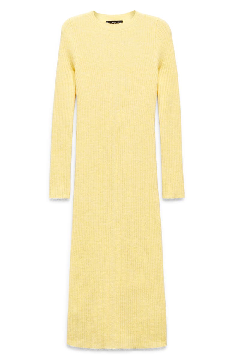 MANGO Rib Long Sleeve Knit Midi Dress, Alternate, color,