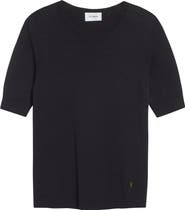 ST. JOHN Marlie Short Sleeve Silk & Cotton Sweater