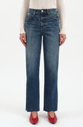 DAZE Sundaze Raw Hem High Waist Crop Straight Leg Jeans