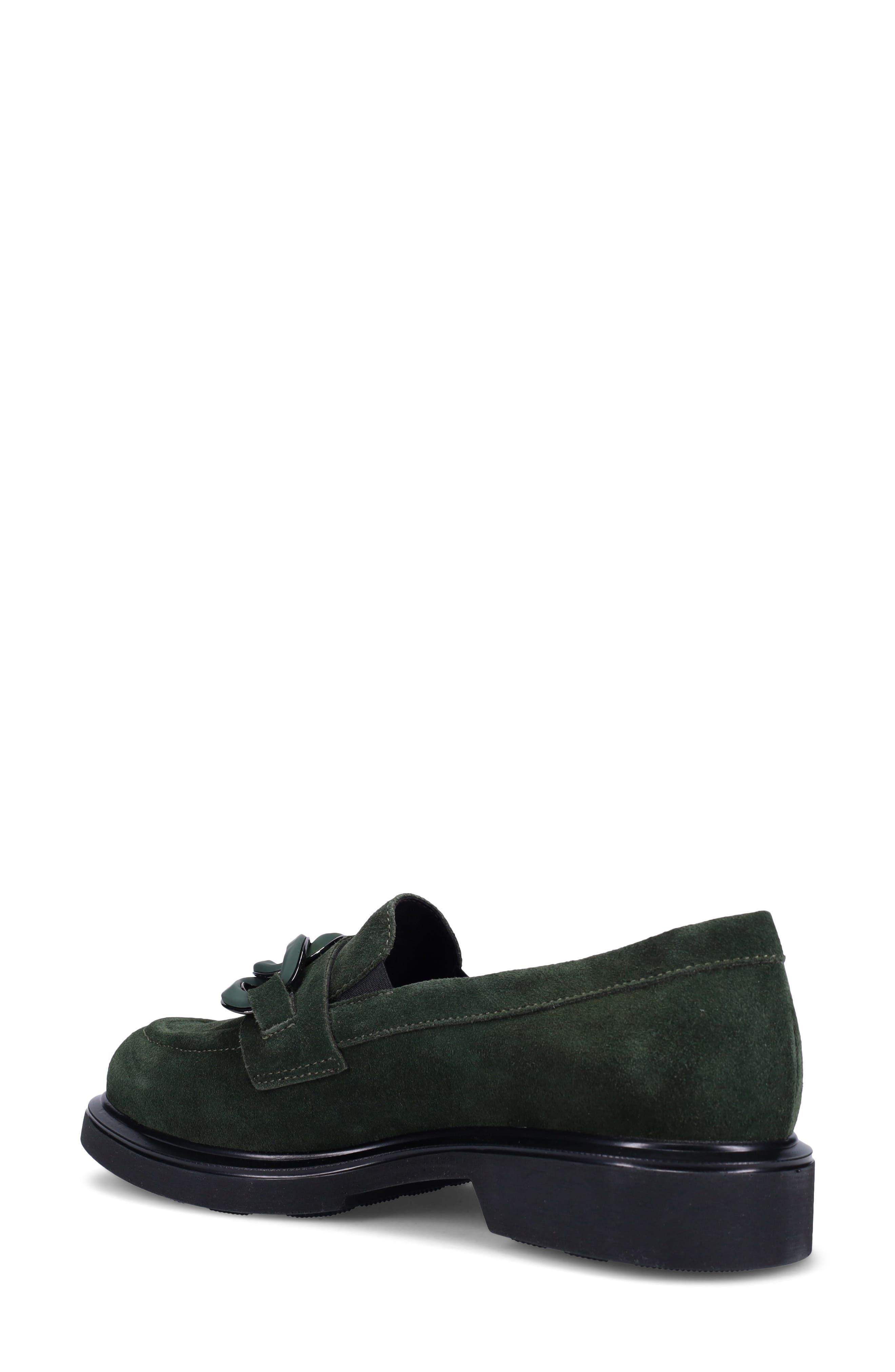 Allison Water Resistant Chain Loafer, Alternate, color, HUNTER GREEN