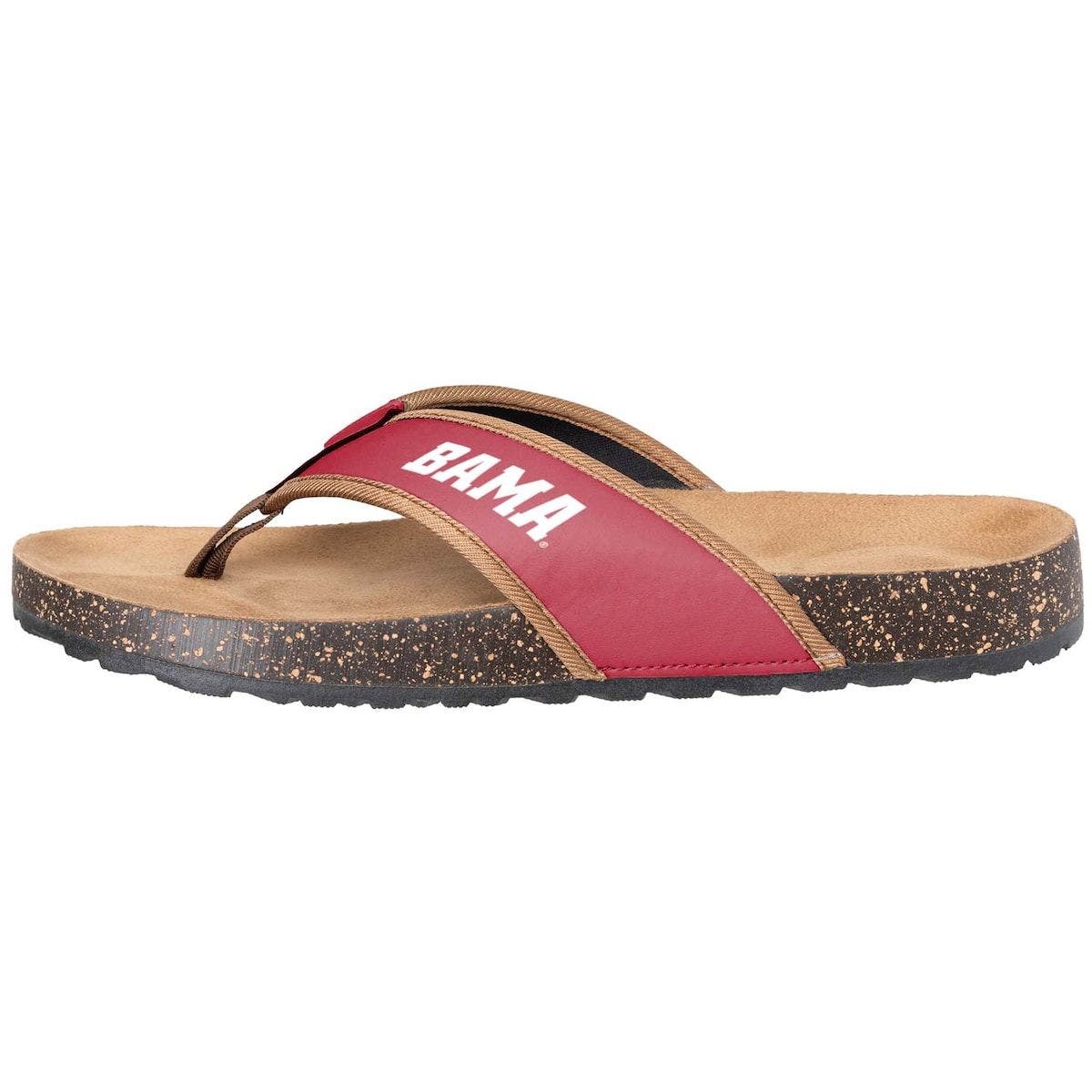 FOCO Men's FOCO Alabama Crimson Tide Cork Flip Flops, Alternate, color, 