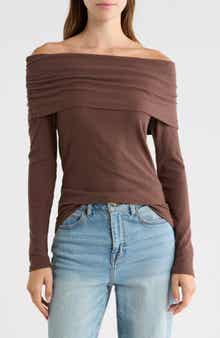 Off-the-Shoulder Ribbed Top