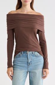 Madden Girl Off-the-Shoulder Ribbed Top
