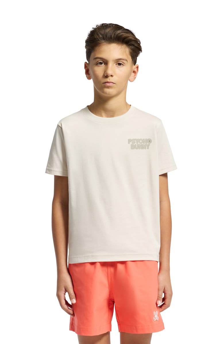 Psycho Bunny Kids' Sydney Logo Graphic T-Shirt, Alternate, color, Natural Linen