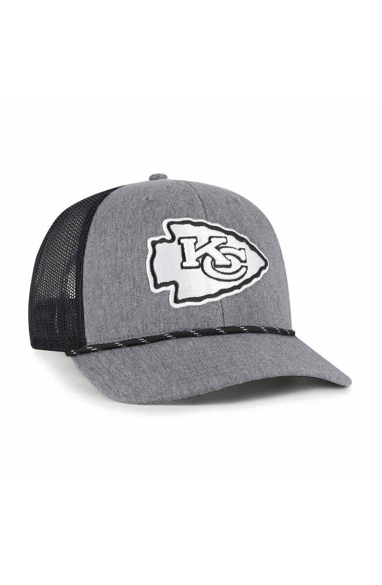 
47 Men
s 
47 Heather Charcoal Kansas City Chiefs Carbon Rope Trucker Adjustable Hat, Alternate, color, Heather Charcoal
