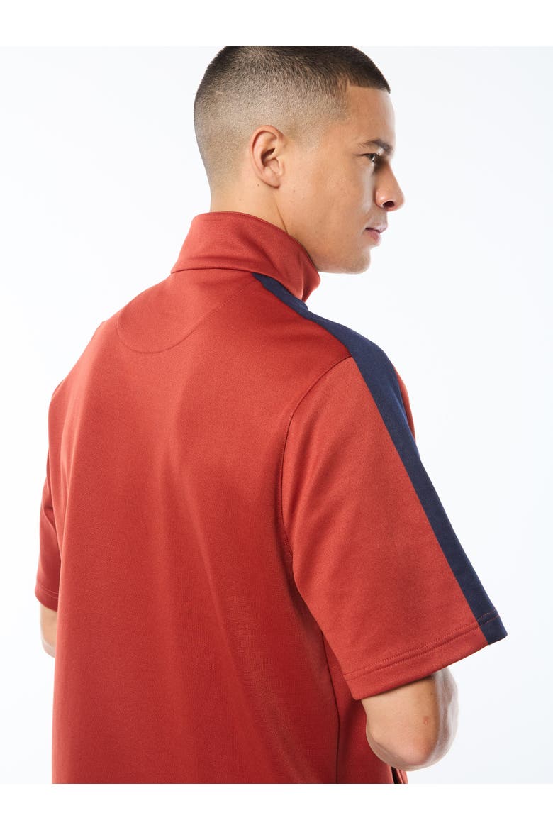 Viscotti Short Sleeve Track Jacket, Alternate, color, BOSSA NOVA