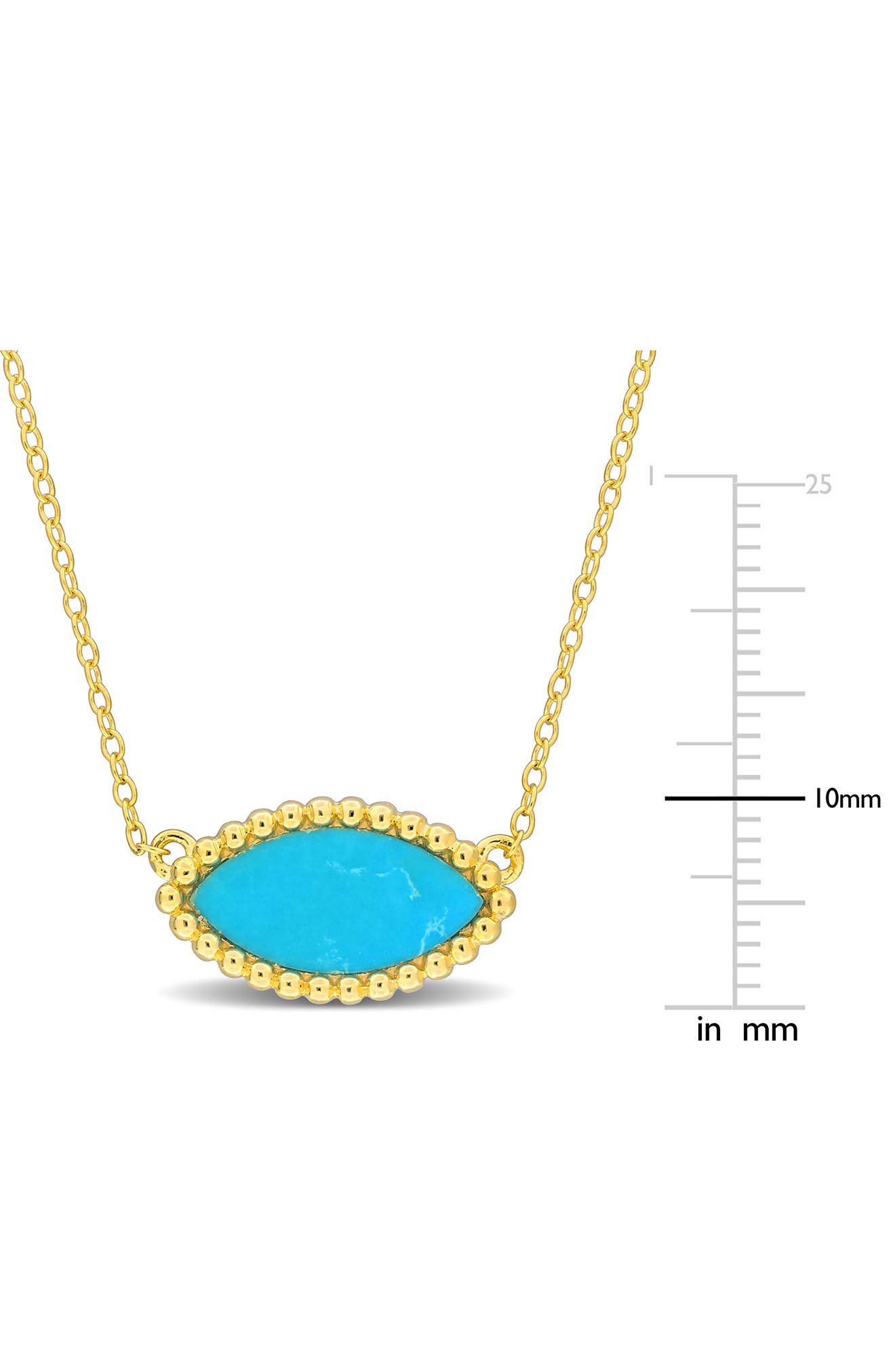 DELMAR Marquise Lab Created Turquoise Pendant Necklace (Women ...