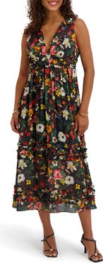 Siena Floral Stripe Sleeveless Maxi Dress