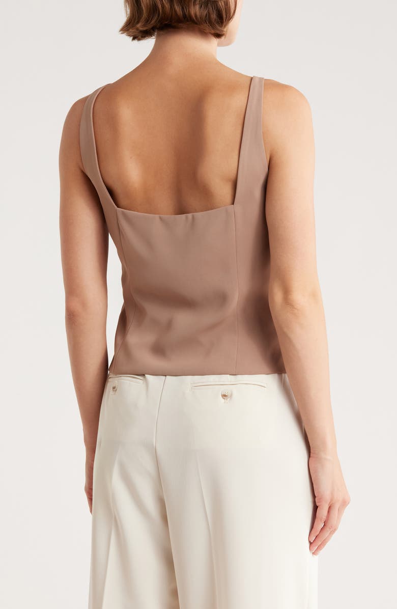 Elodie Square Neck Twill Top, Alternate, color, Toast Brown