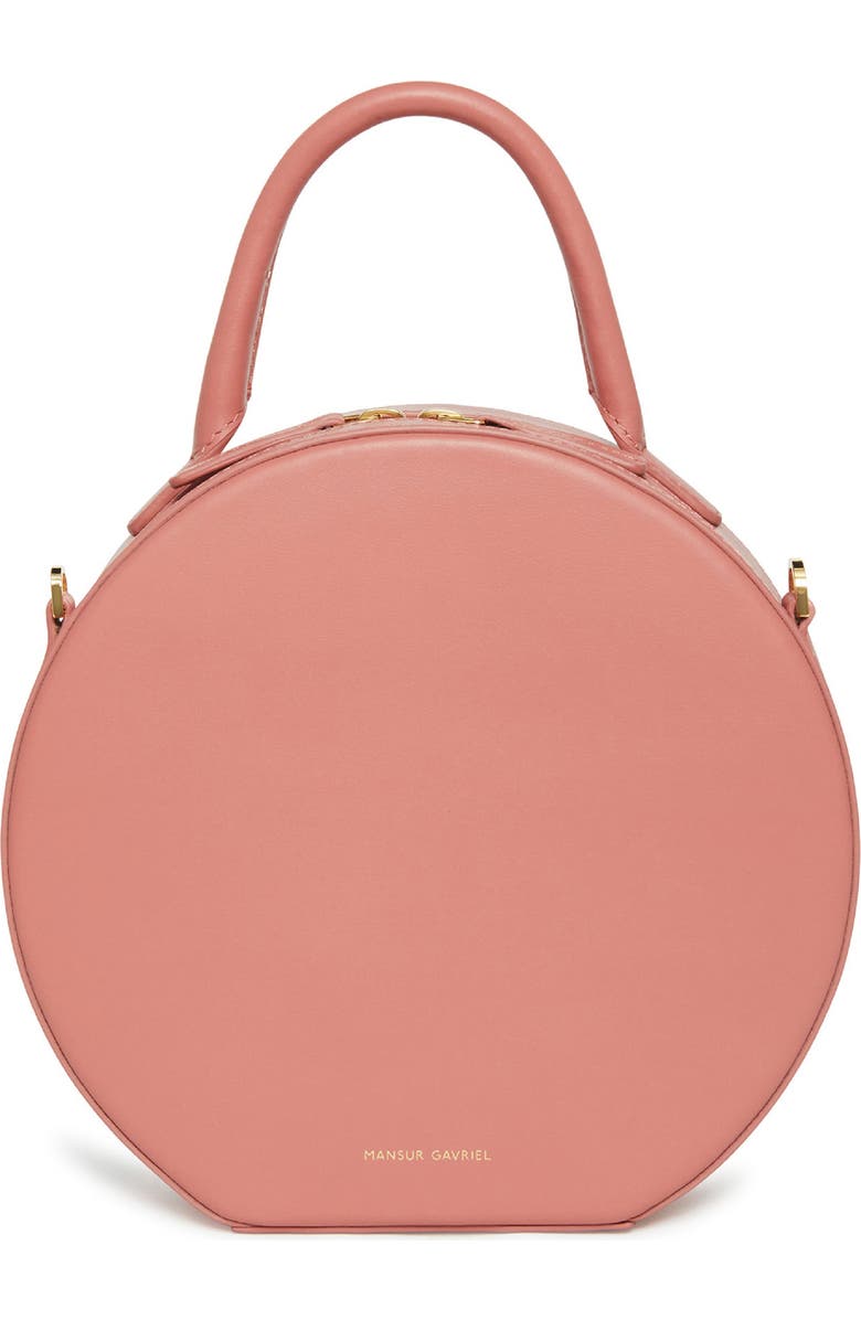 Mansur Gavriel Calfskin Leather Circle Crossbody Bag, Main, color, Blush