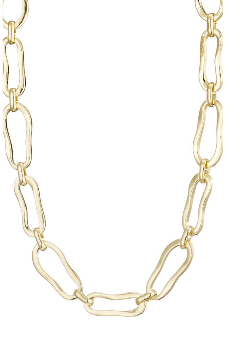 Organic Link Chain Necklace, Alternate, color, GOLD