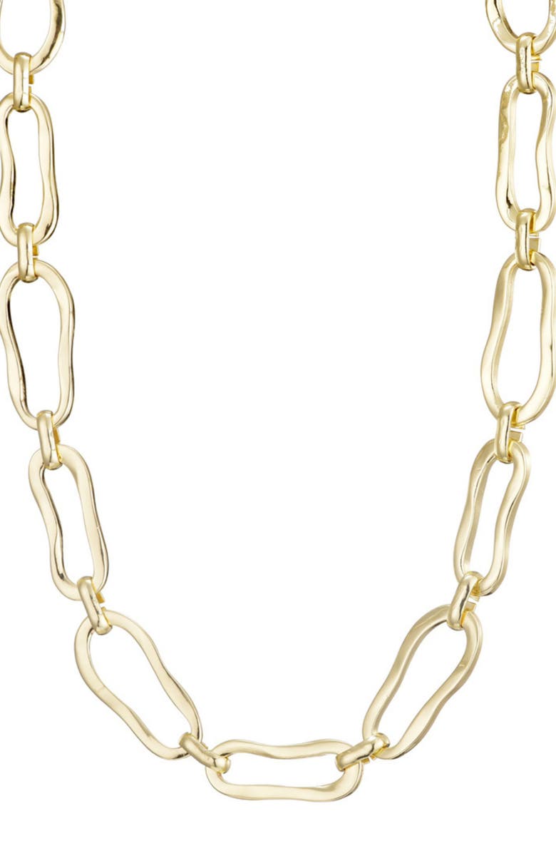 Adornia Organic Link Chain Necklace, Alternate, color, Gold