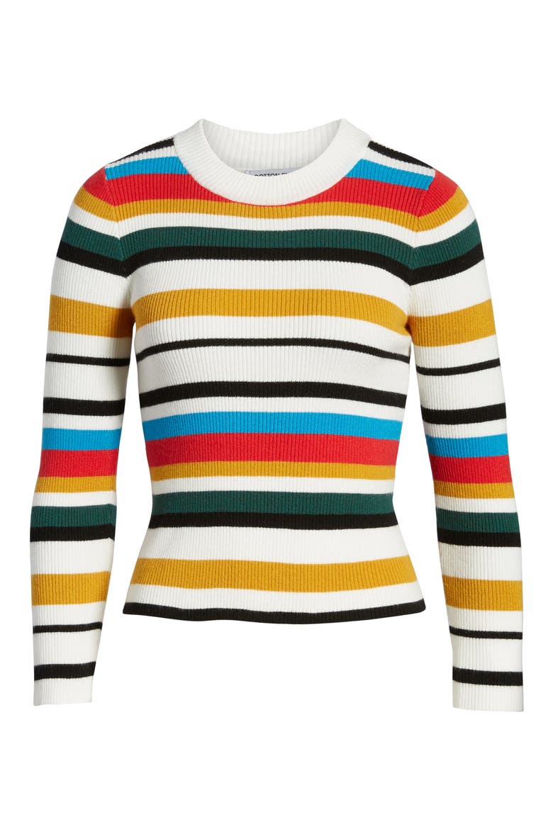Stripe Rib Knit Sweater, Alternate, color, MULTICOLOR STRIPE