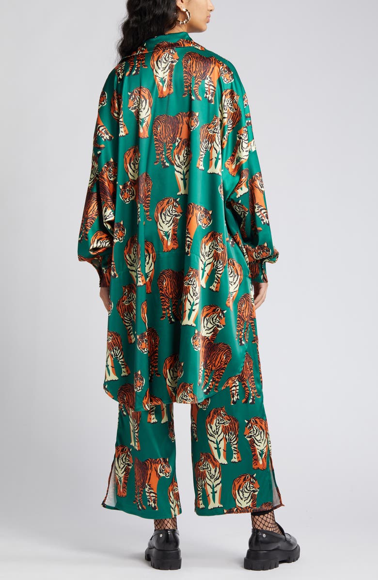 Dressed in Lala Tiger Print Royal Satin Matching Set, Alternate, color, 