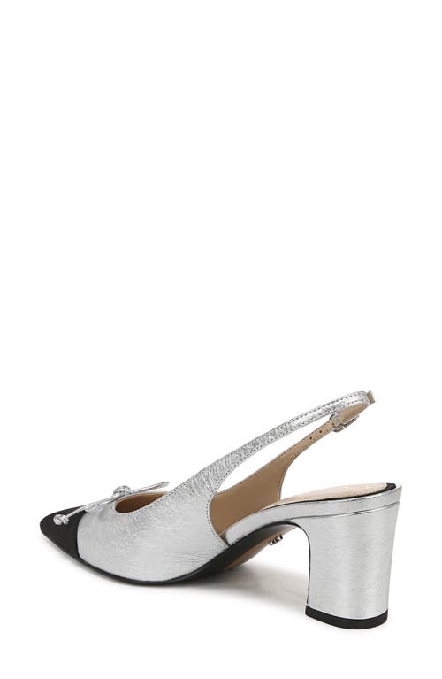 Sam Edelman Women's Willette Bow Slingback Pumps In Soft Silver/black