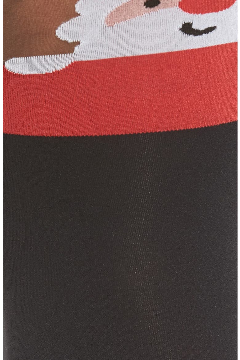 Santa Pattern Tights, Alternate, color, BLACK