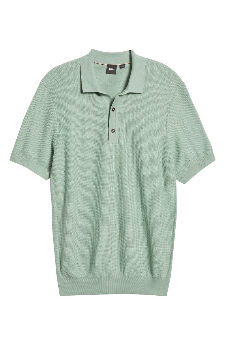 BOSS Daremo Cotton Blend Polo Sweater, Alternate, color, Open Green