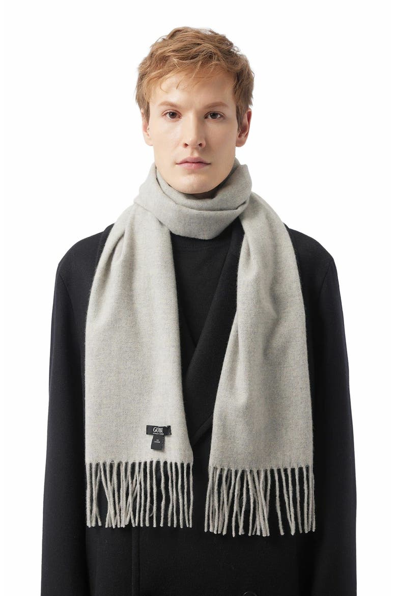 Cashmere Fringed Scarf, Main, color, dawn blue
