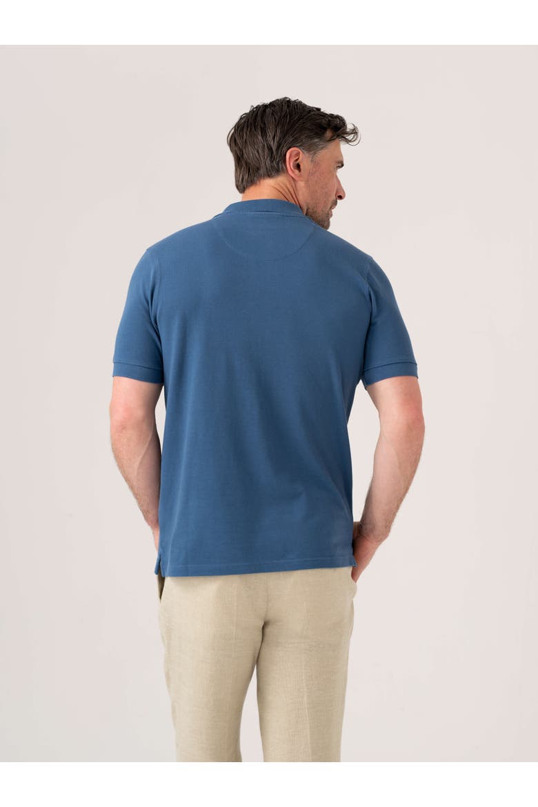 Piqué Cotton Short Sleeve Polo Shirt, Alternate, color, Dark Blue
