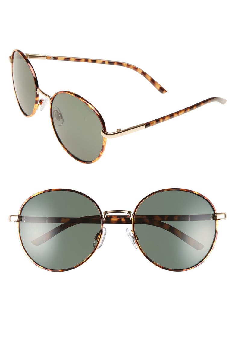 55mm Round Sunglasses, Main, color, BROWN TORT