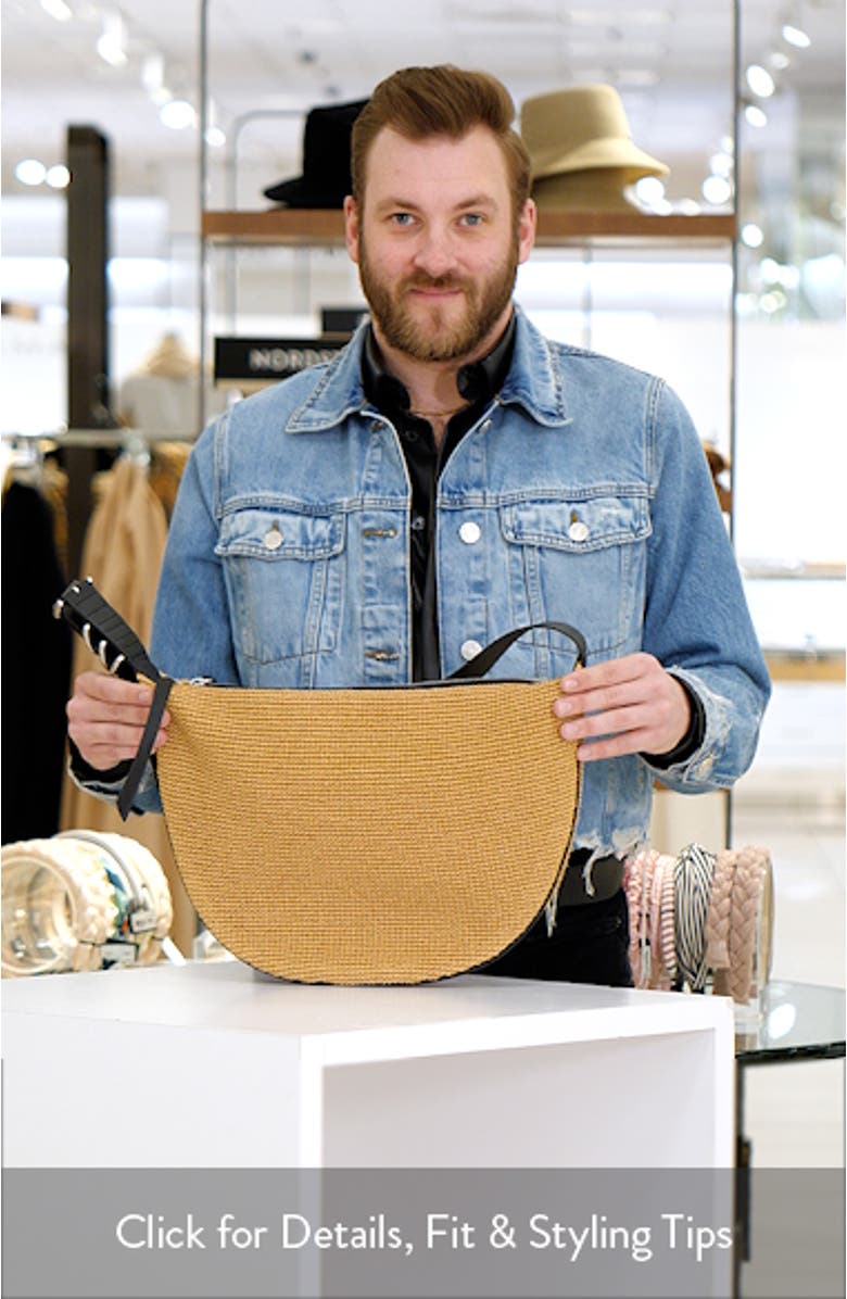 Medium Mercer Woven Straw Hobo Bag, sales video thumbnail