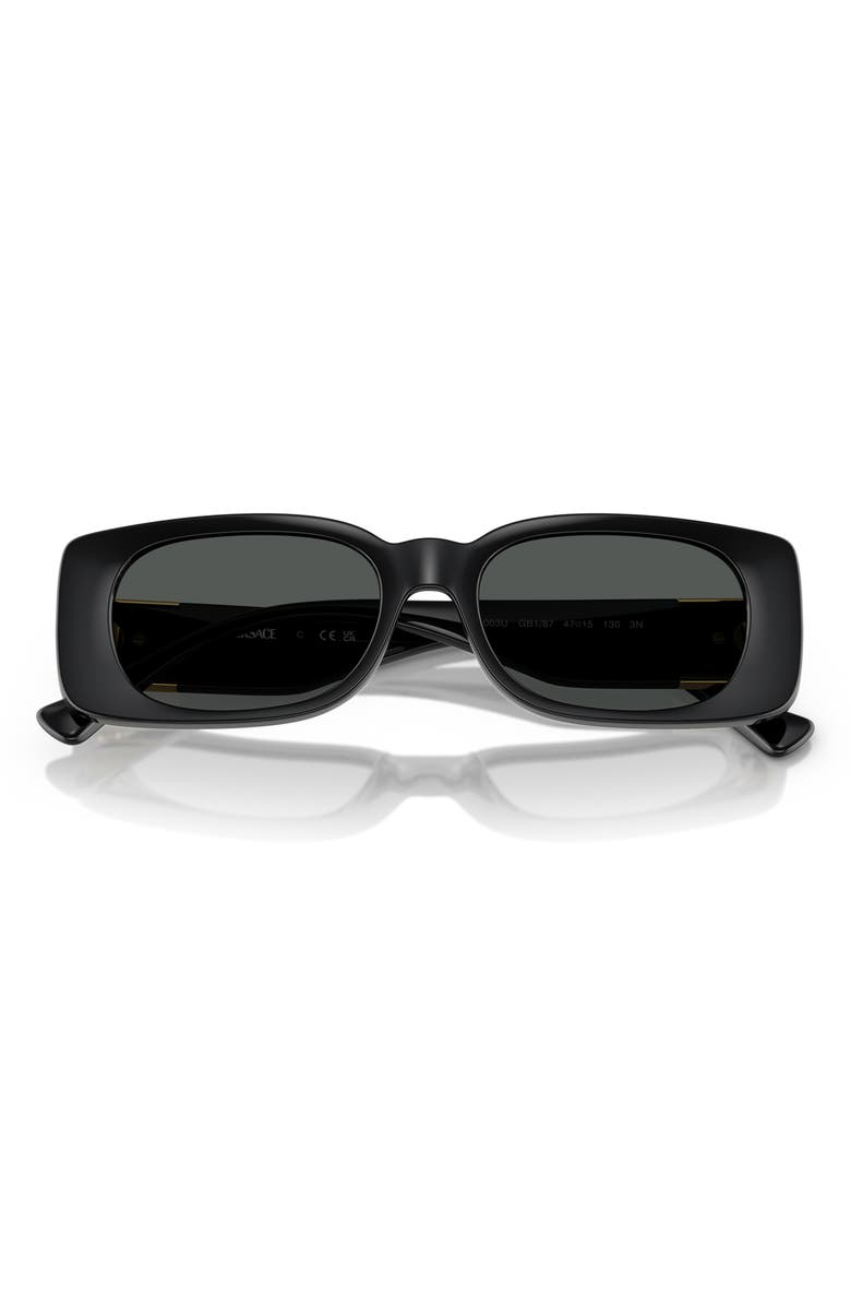 Versace Kids' 47mm Rectangular Sunglasses, Alternate, color, Black / Dark Grey