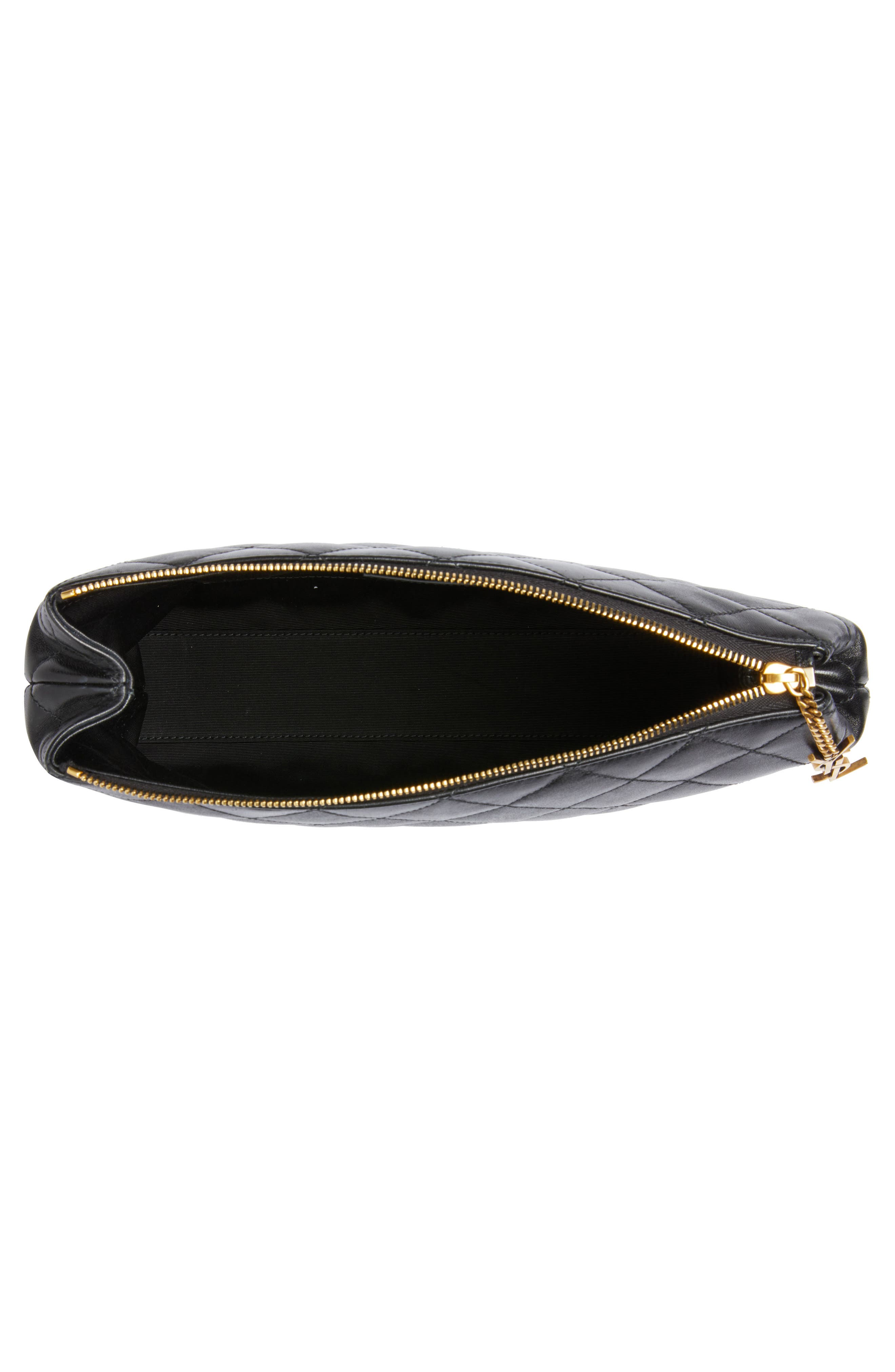 Large Cassandre Leather Cosmetics Bag, Alternate, color, NOIR