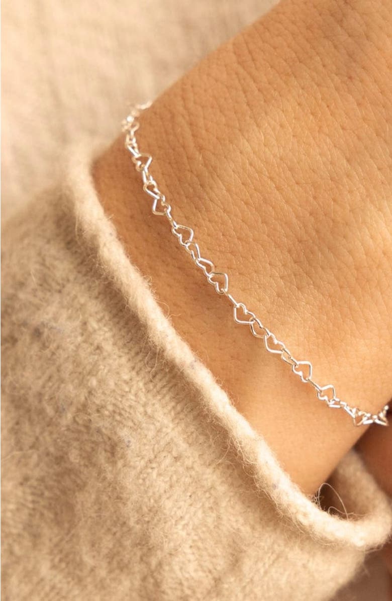 MADE BY MARY Heart Chain Bracelet, Alternate, color, Gold Filled