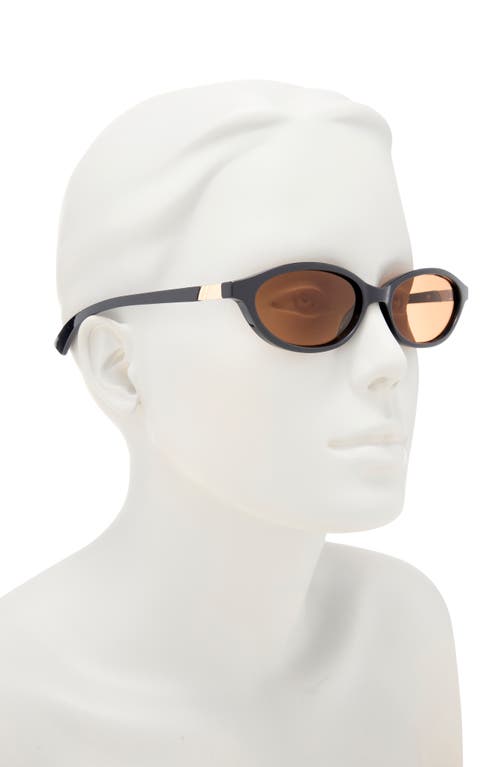 Le Specs Duskfall 55mm Oval Sunglasses In Brown